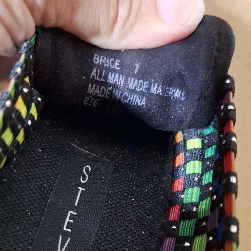 Steven By Steve Madden Brice Multicolor Woven Wedges 7